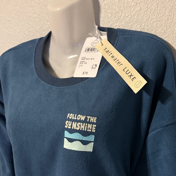 Saltwater LUXE Blue Crew Neck Sweater - Picture 2 of 7